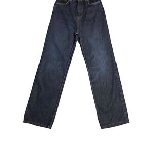 Reformation Wilder High Rise Wide Leg Dark Wash Jean's Women 27 Denim mom jean.